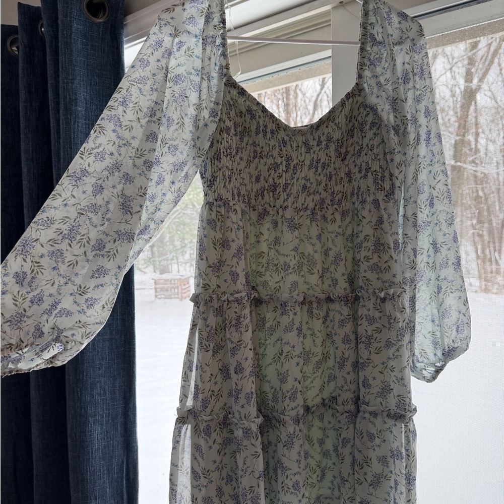 Altar'd State Lavender Floral Mini Dress
